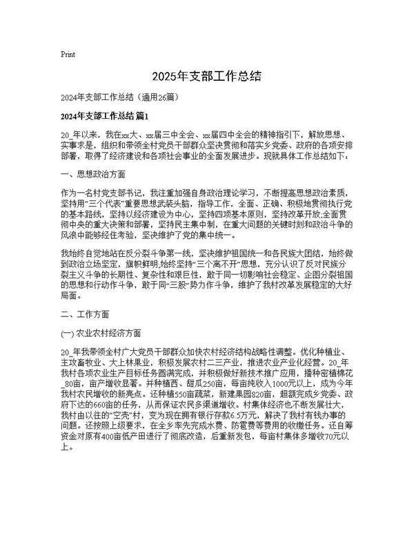 2024年支部工作总结26篇