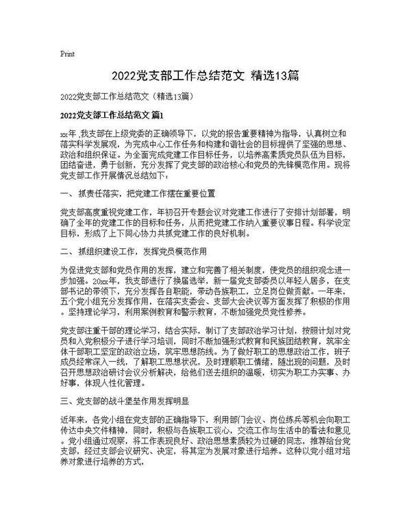 2025党支部工作总结范文(精选13篇)