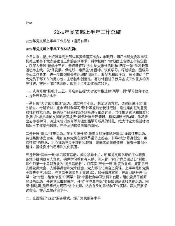 2025年党支部上半年工作总结16篇