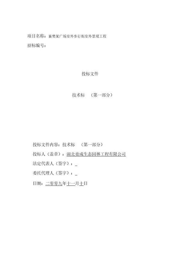 湖北襄樊诸葛亮广场景观工程技术标方案