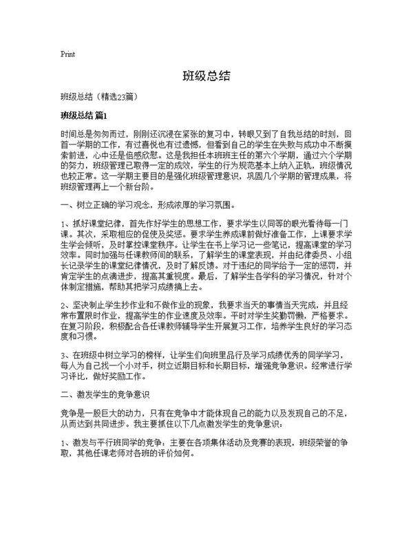 班级总结23篇