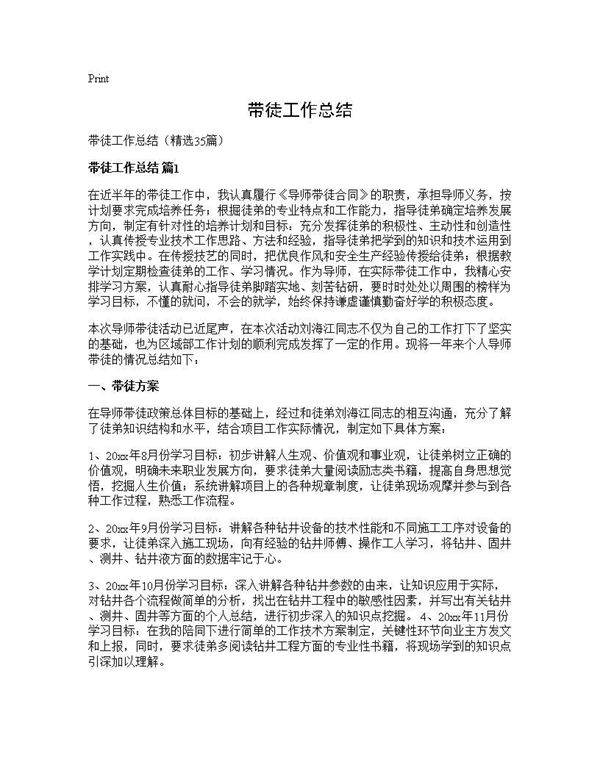 带徒工作总结35篇