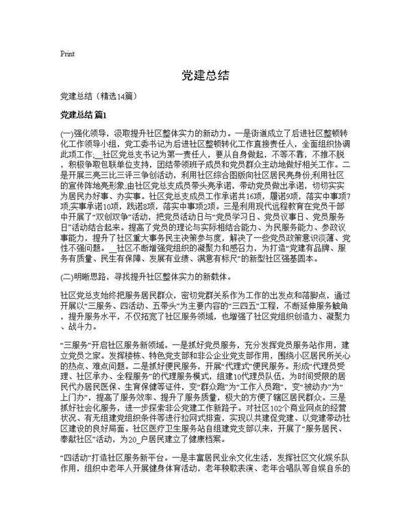 党建总结14篇