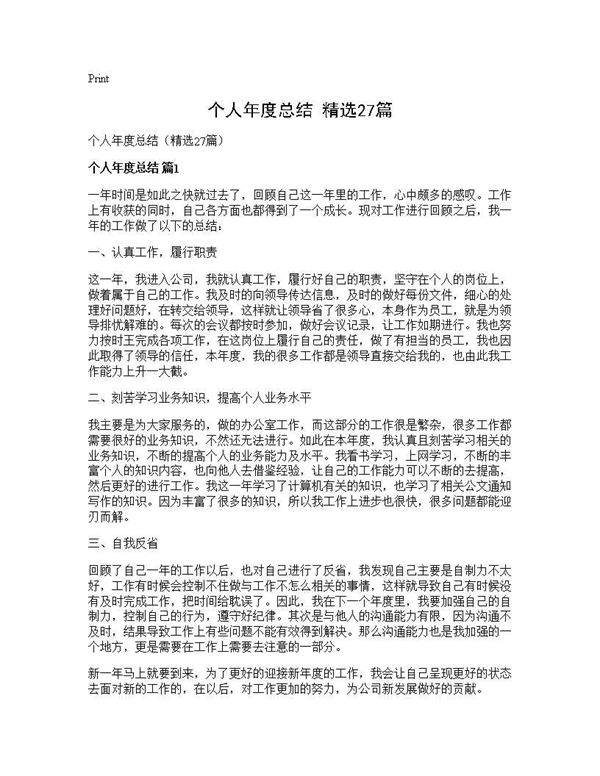 个人年度总结(精选27篇)