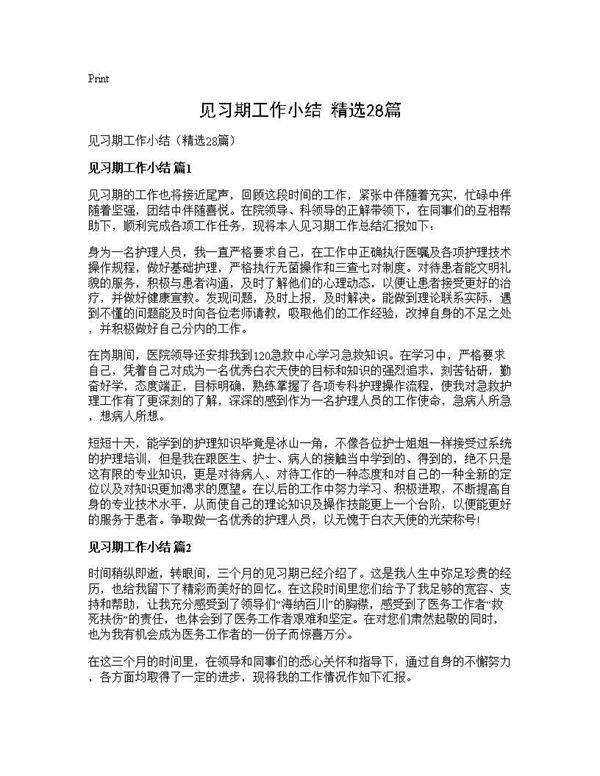 见习期工作小结(精选28篇)