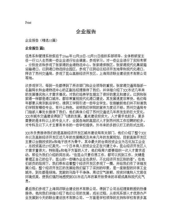 企业报告15篇