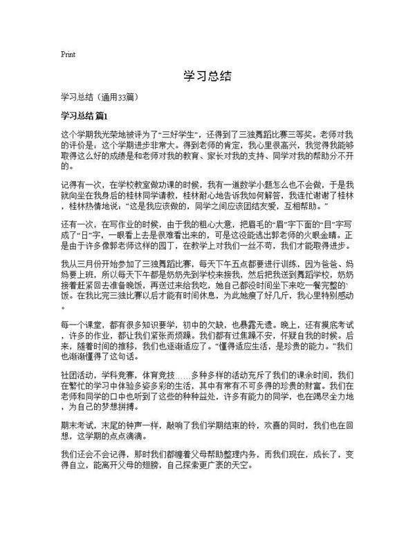 学习总结33篇