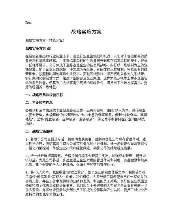 战略实施方案20篇