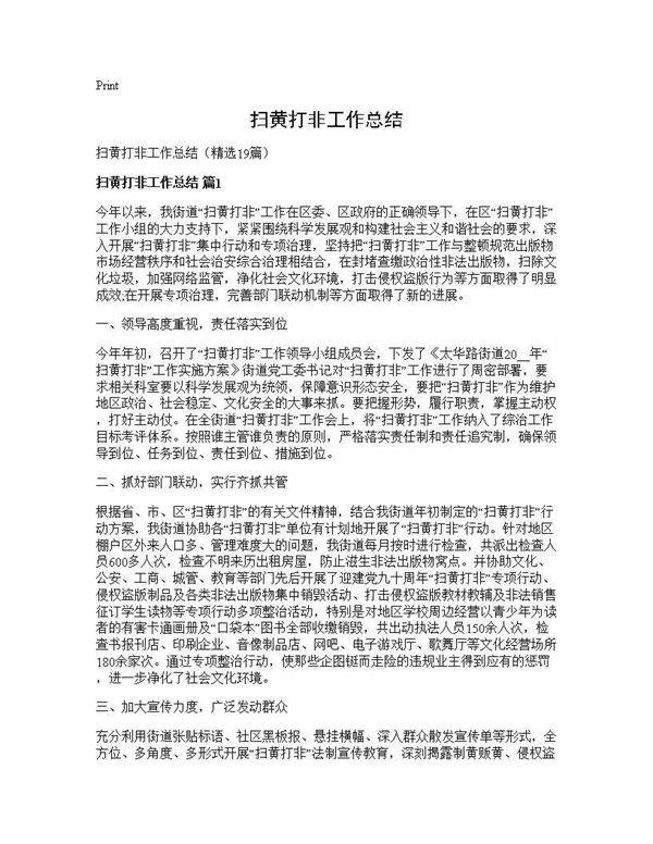 扫黄打非工作总结19篇