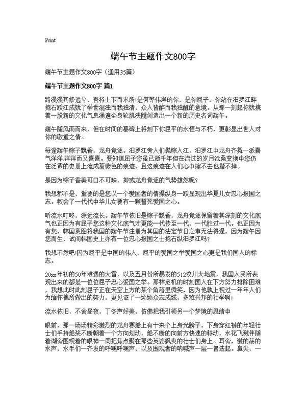 端午节主题作文800字35篇