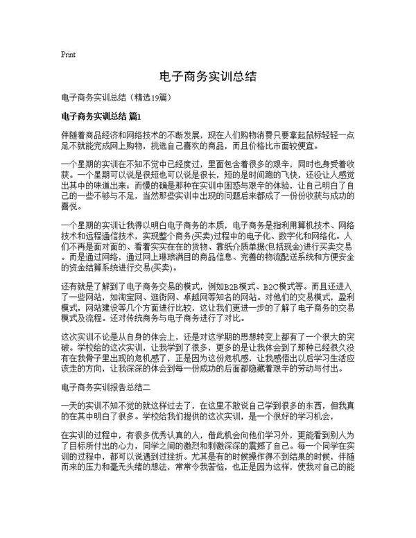 电子商务实训总结19篇