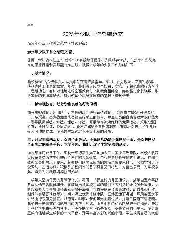 2024年少队工作总结范文15篇