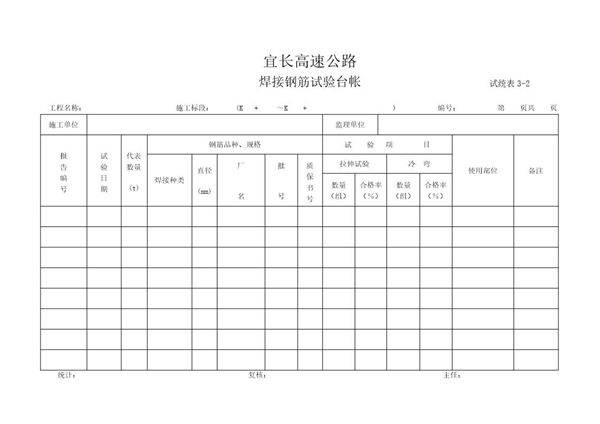 焊接钢筋试验台帐3-2