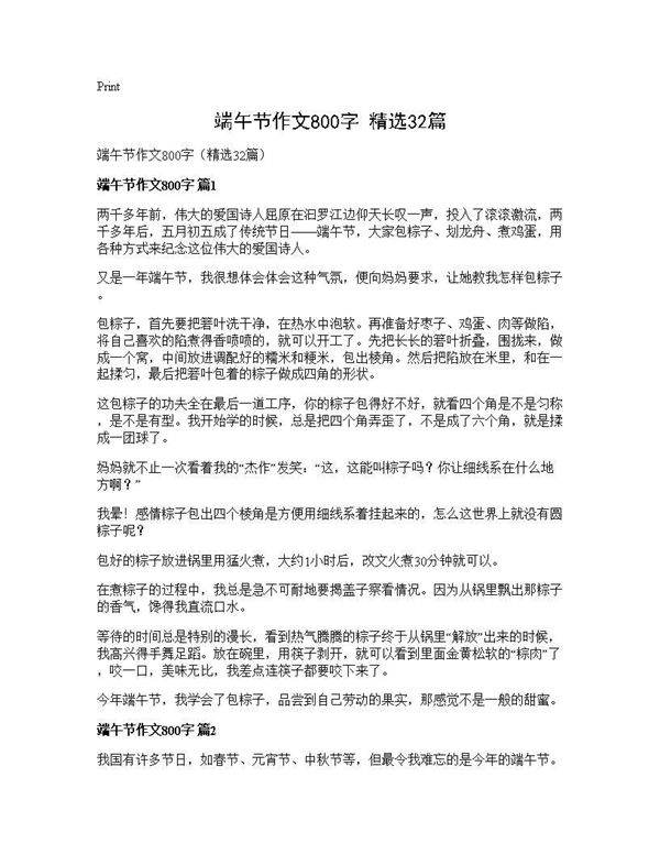 端午节作文800字(精选32篇)