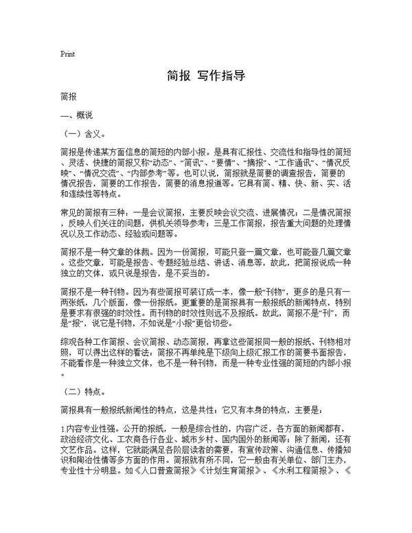 简报 写作指导