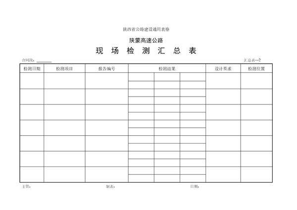 现场检测汇总表