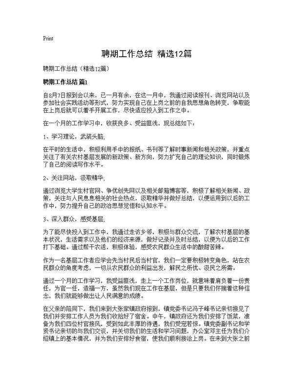 聘期工作总结(精选12篇)