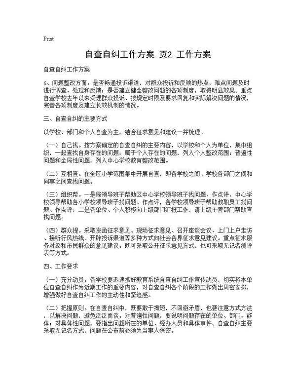自查自纠工作方案(页2) 工作方案
