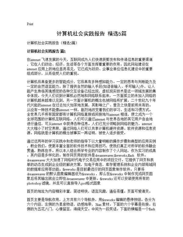 计算机社会实践报告(精选5篇)