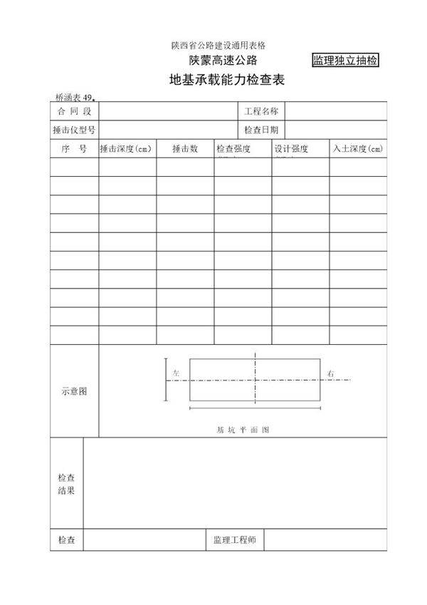 地基承载能力自检表