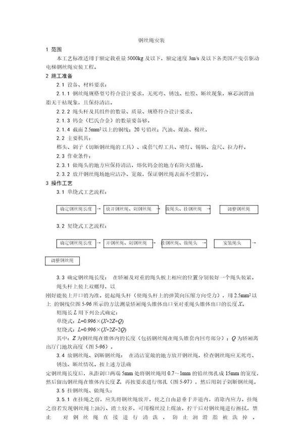 钢丝绳安装工艺