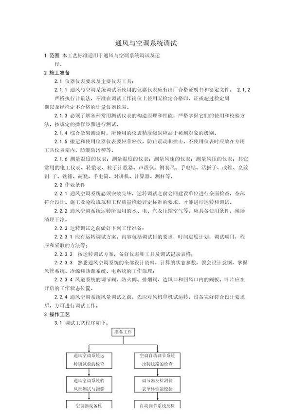 通风与空调系统调试工艺