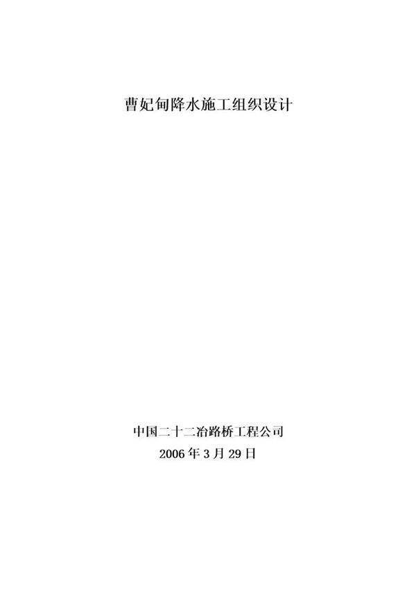 曹妃甸降水工程设计及施工组织方案