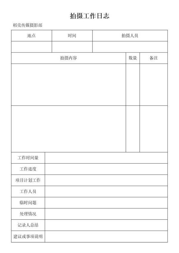 拍摄工作日志(视频拍摄策划)
