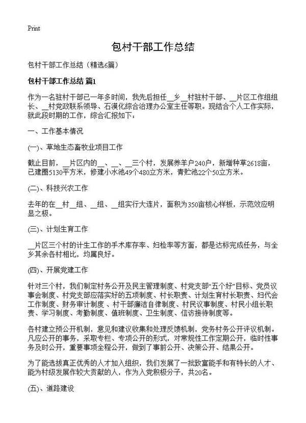 包村干部工作总结6篇