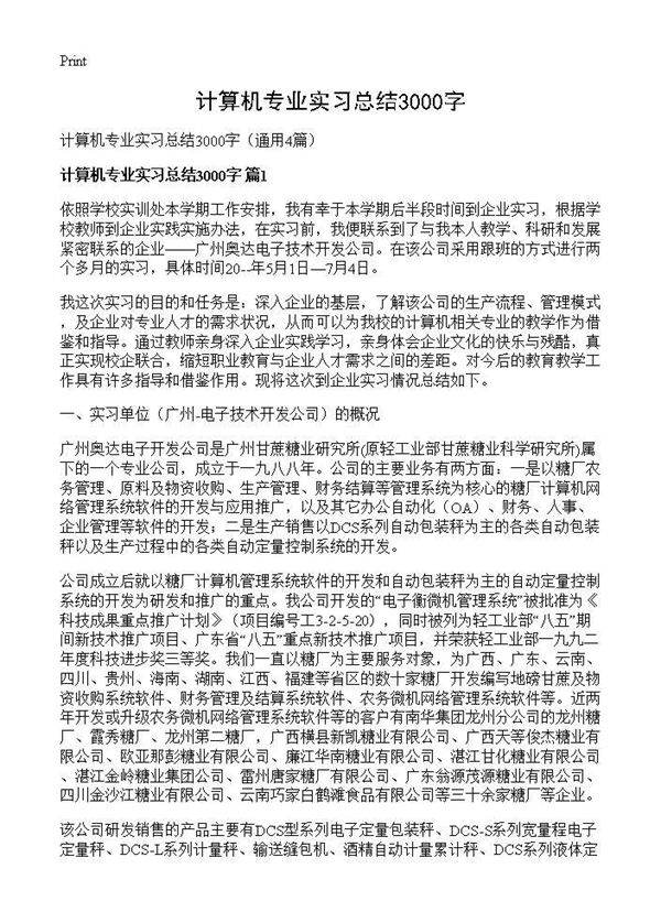 计算机专业实习总结3000字4篇