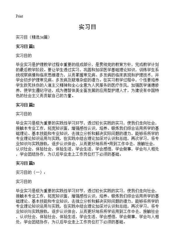 实习目34篇