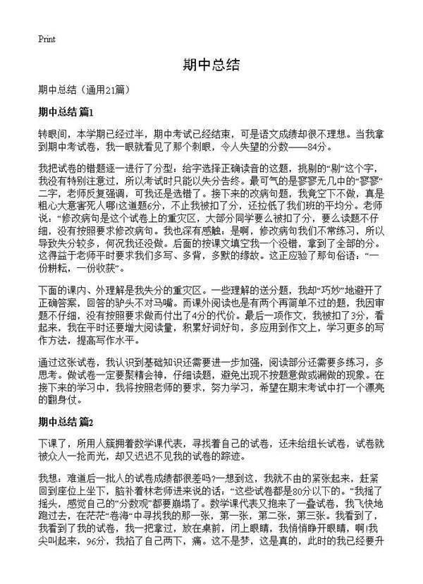 期中总结21篇