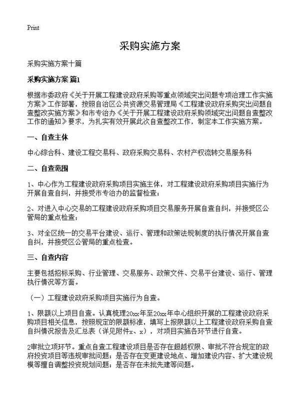 采购实施方案