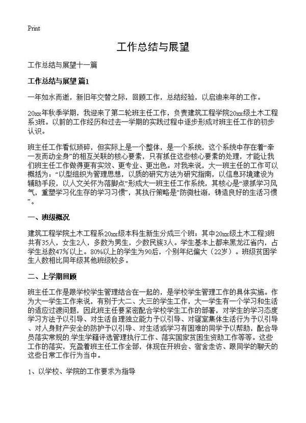 工作总结与展望