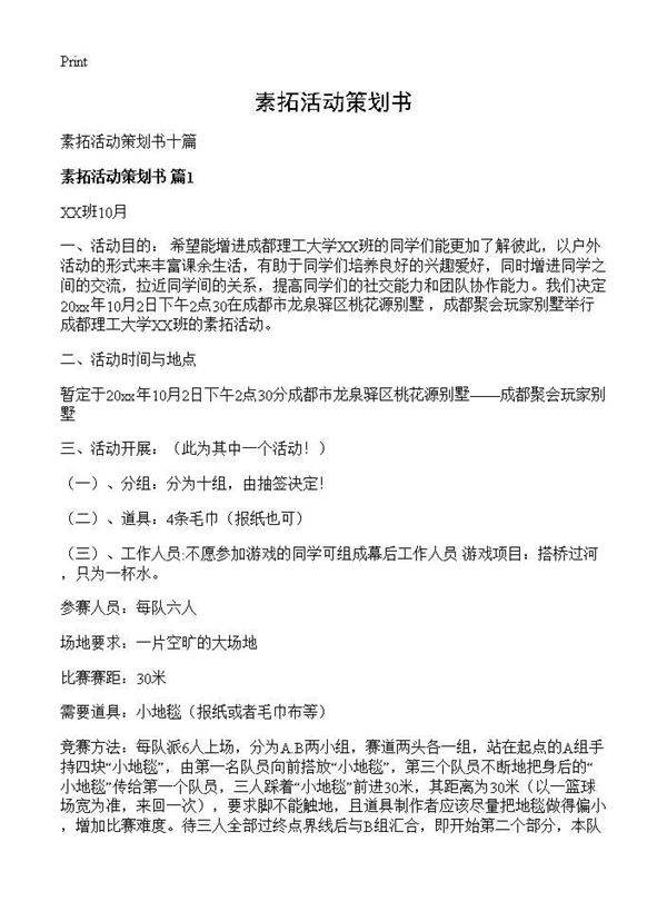 素拓活动策划书