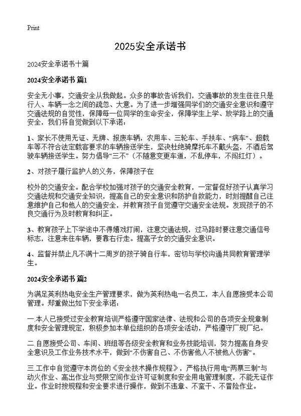 2024安全承诺书