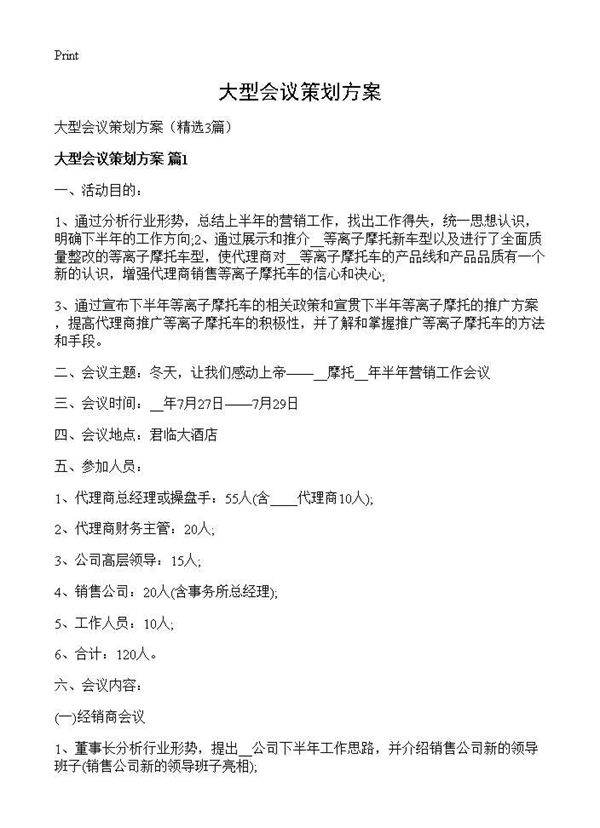 大型会议策划方案3篇