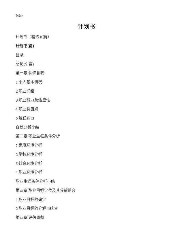 计划书10篇