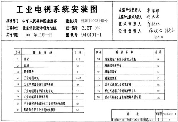 94X401-1 工业电视系统安装图