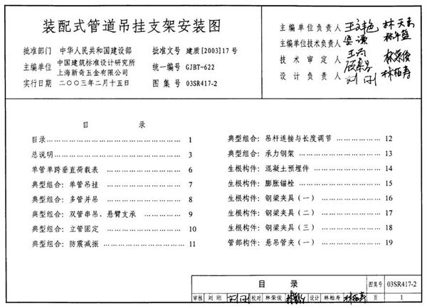 03SR417-2 装配式管道吊挂支架安装图