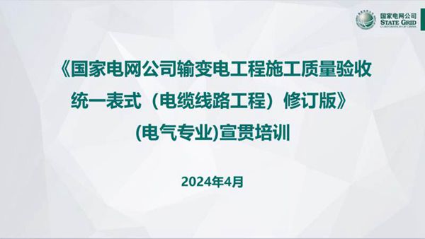 2024输变电工程施工质量验收统一表式(电缆工程电气专业)