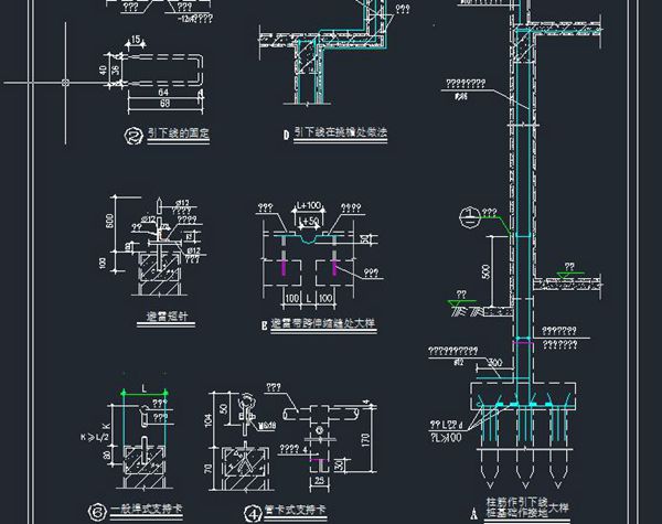 一套电气工程防雷接地设备安装大样图纸