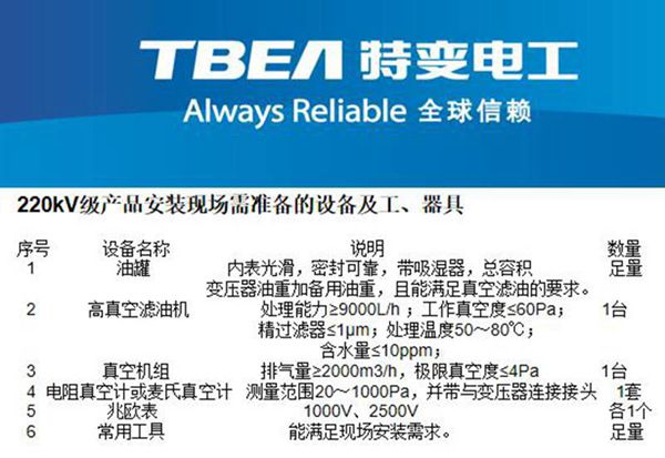 220kV及以上变压器组件现场安装