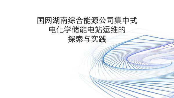 国网湖南综合能源公司集中式电化学储能电站运维的探索与实践