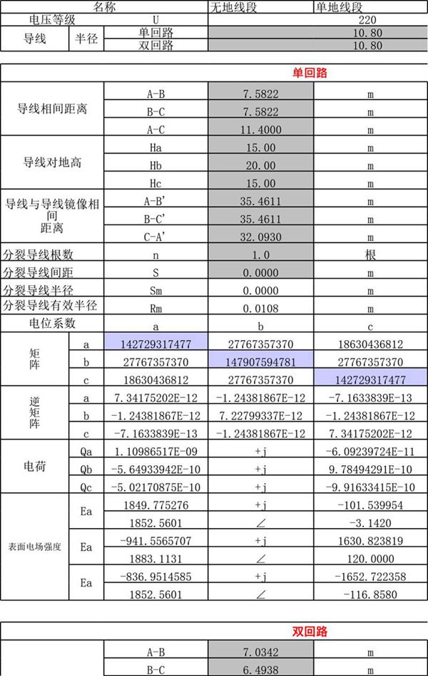 2022年最新输电线路电气参数计算Excel表格