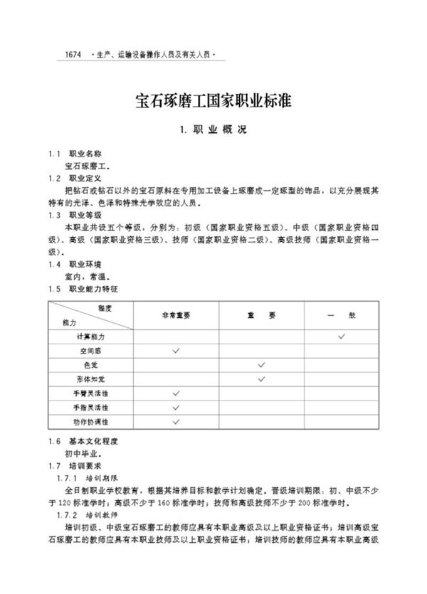 国家职业标准 GZB 6-21-01-01 宝石琢磨工 (2003)