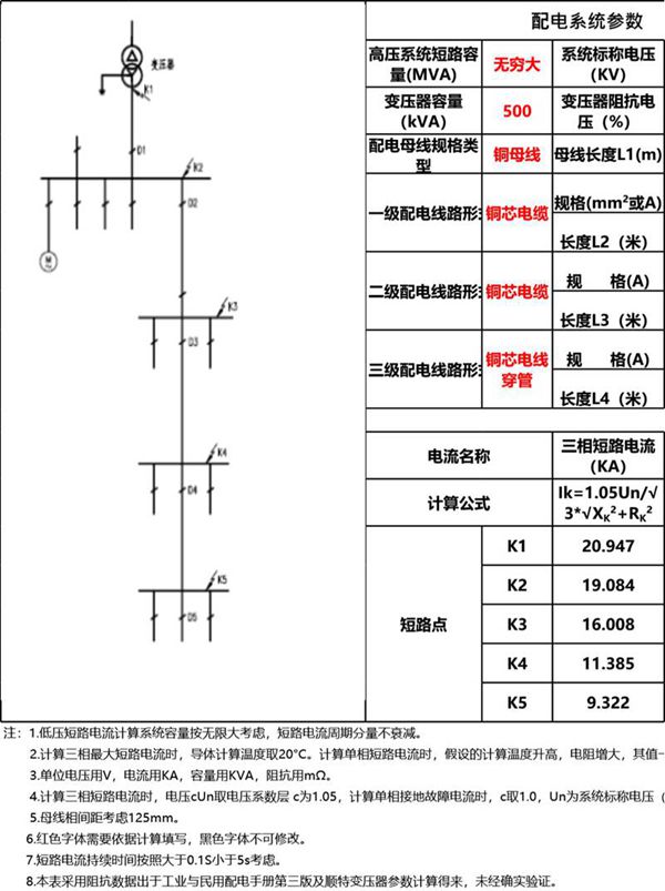 2025短路电流计算及校验 电压降 电线阻燃等级选择Exce工具表