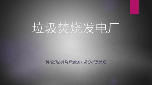 垃圾炉燃烧工况分析及处理