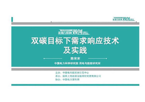 2023年双碳目标下需求响应技术及实践(中国电科院)