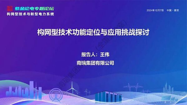 南瑞集团 王伟 构网型技术功能定位与应用挑战探讨